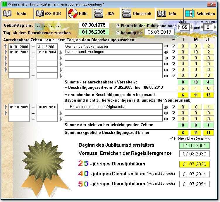 Jubilumsdienstalter