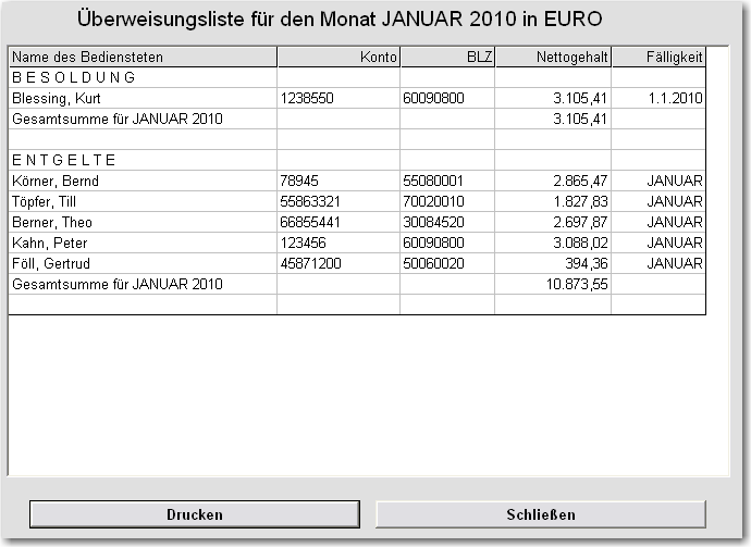 berweisungsliste